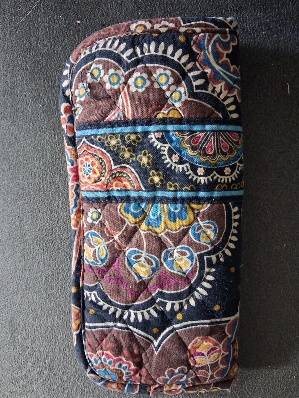 Vera Bradley Combo Beautiful Purple Quilted Cosmetic Case With Glasses Case